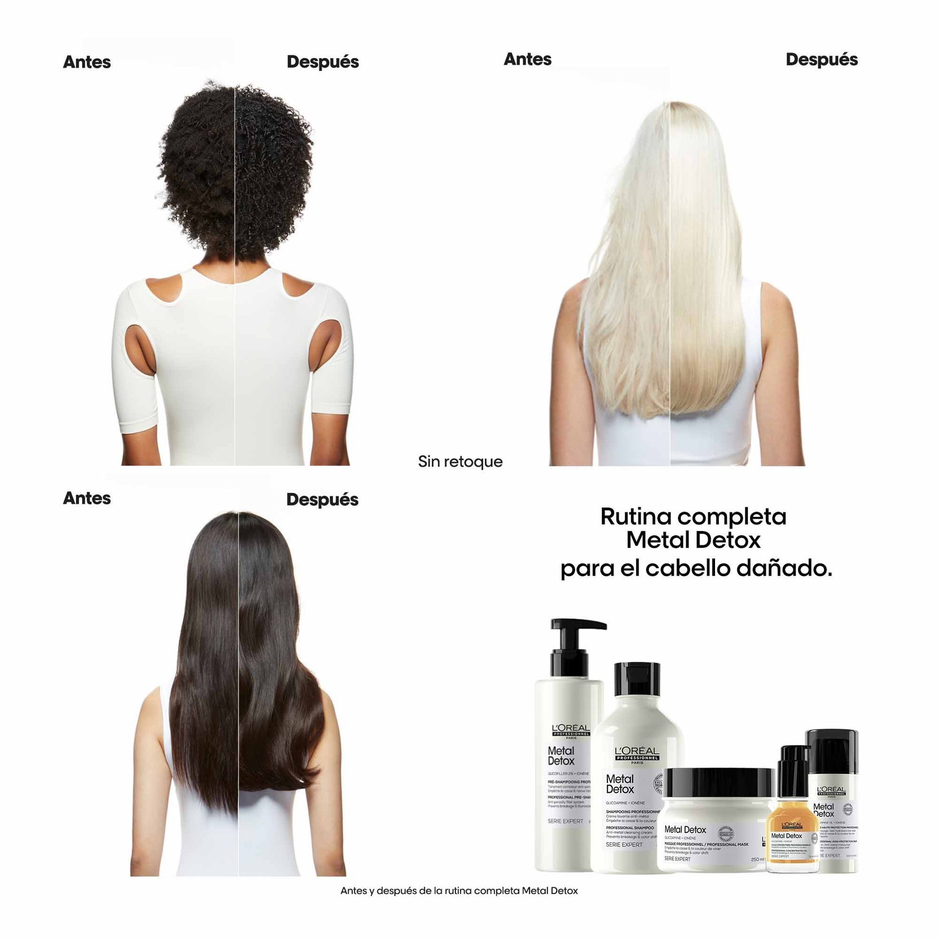 Antes y despues tratamiento para pelo quebradizo